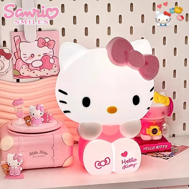 Kawaii  Hello Kitty Pat Night Light Girls Bedroom Bedlight Anime Hellokitty Night Lamp Desktop Decor Ornaments Girls Gift